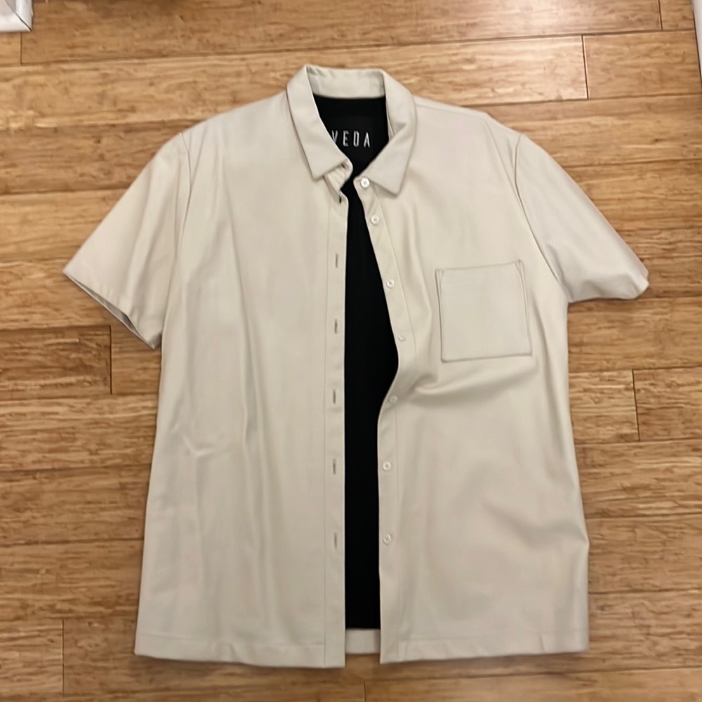 veda white leather jacket